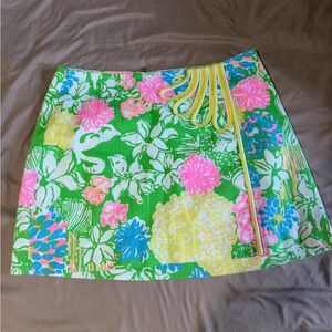 Lilly Pulitzer Green Floral Mini Skirt